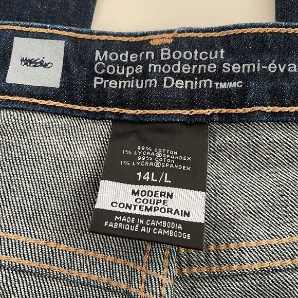 Mossimo Modern Bootcut Premium Denim Dark Wash Jeans- size 14 Long - Picture 7 of 8